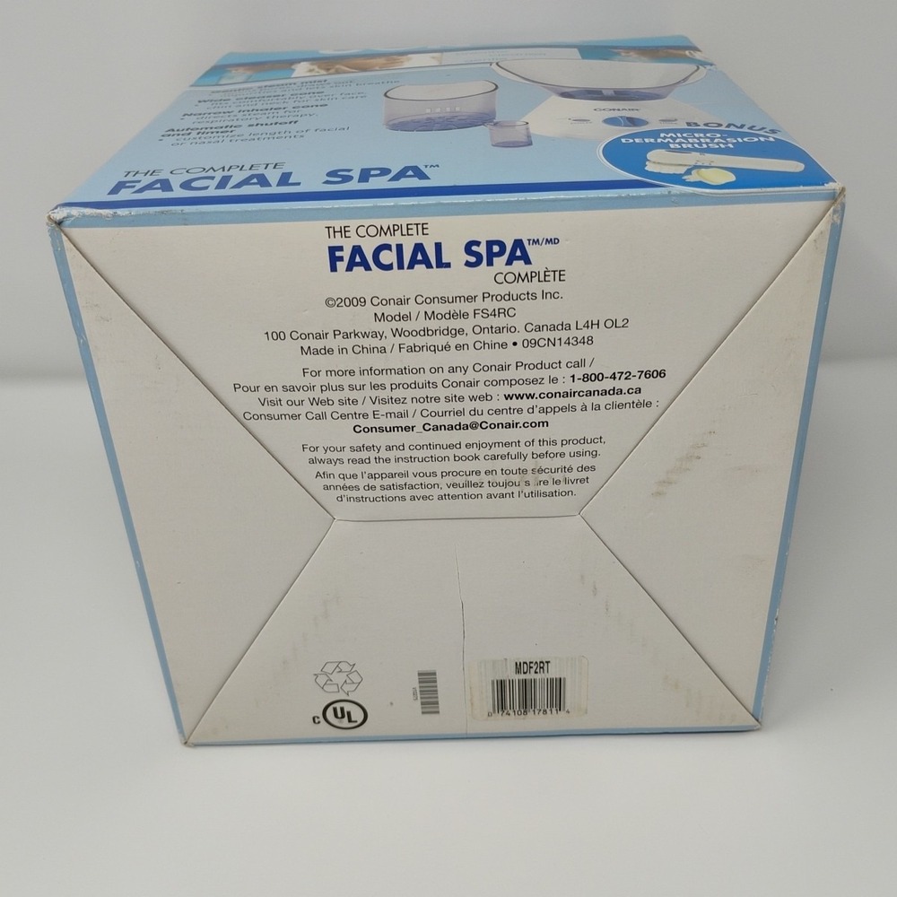 Conair Facial Spa Model FS4RC Steam Mist‎ Pore Cleanser Microdermabrasion Brush - Picture 14 of 14